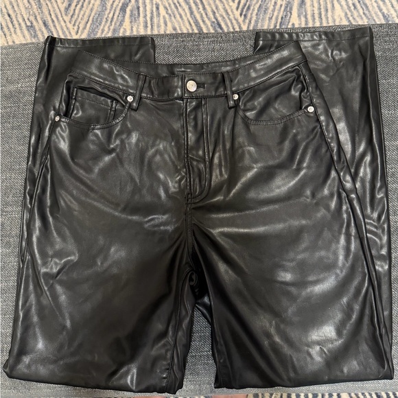 H&M Pants - Women's Divided by H&M Faux Leather Black Size 6 Jeans